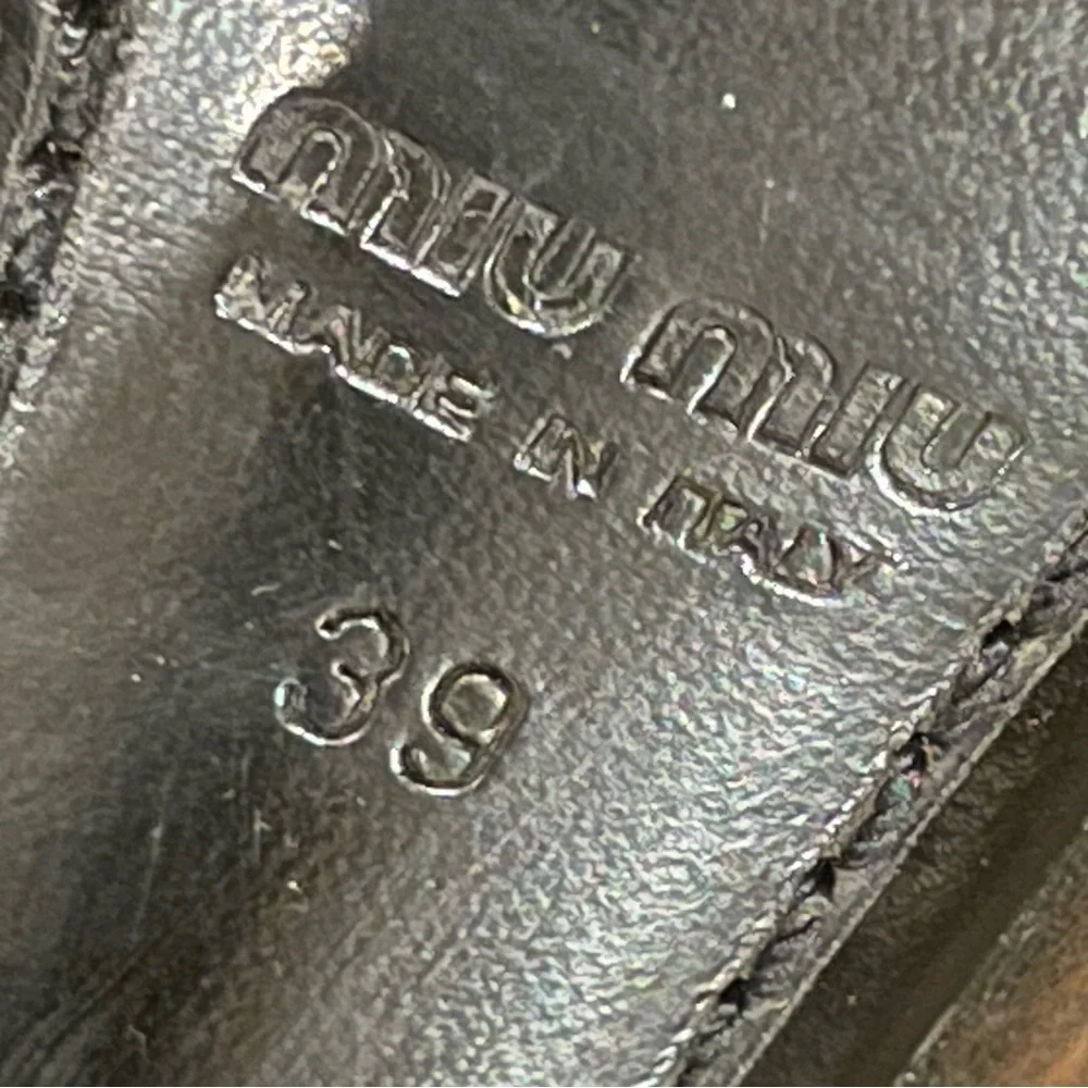 EUC Miu Miu 5” Lace-Up Peep-toe Zippered Heeled Booties, Black, Sz 8.5 / 39 - Picture 8 of 8